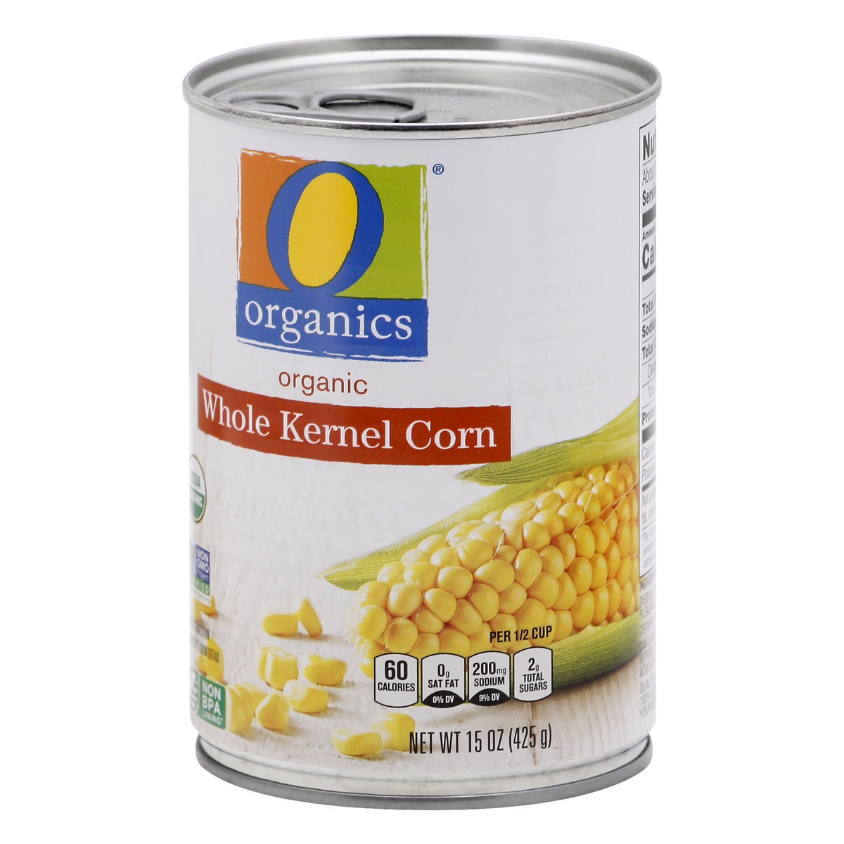 slide 11 of 13, O Organics Organic Whole Kernel Corn, 15.25 oz