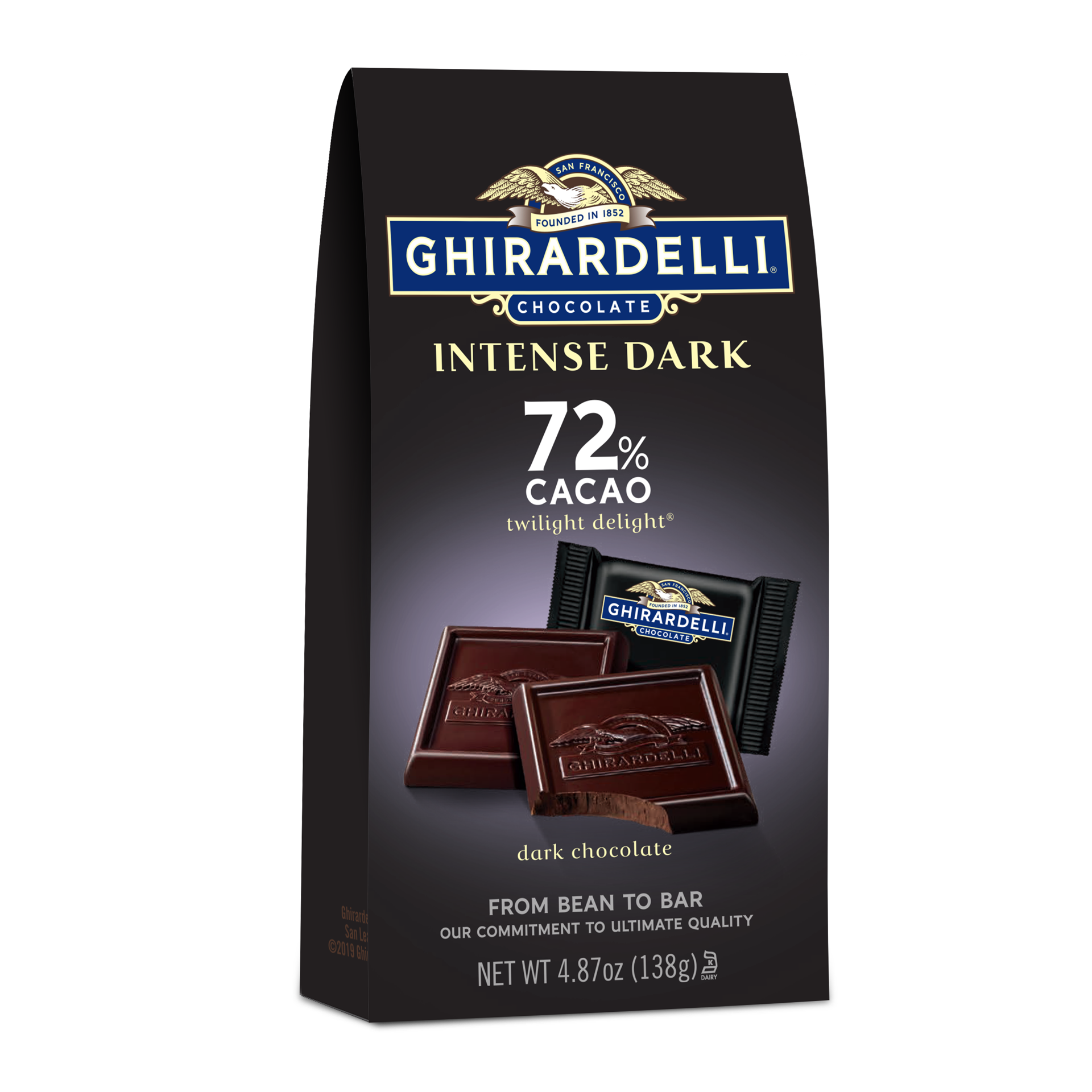 slide 1 of 17, Ghirardelli Intense Dark 72% Cacao Squares, 4.87 oz