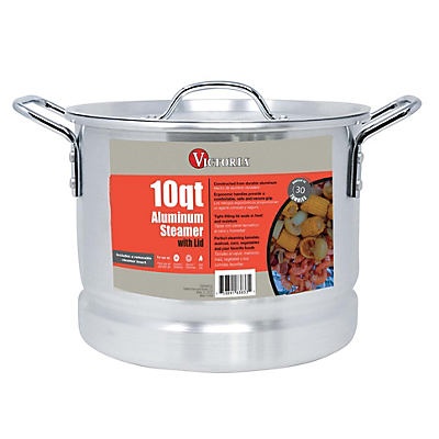 slide 1 of 1, Victoria Aluminum Steamer With Lid, 10 qt