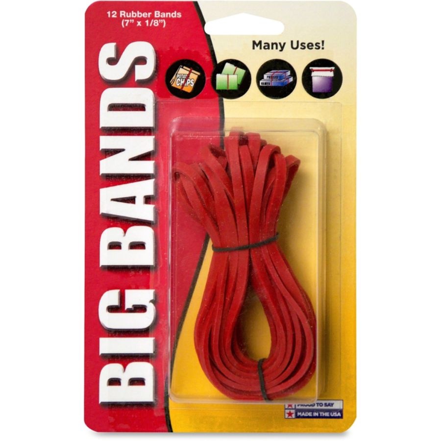 slide 3 of 8, Alliance Rubber Advantage Rubber Bands, 7'', Red, Pack Of 12, 12 ct