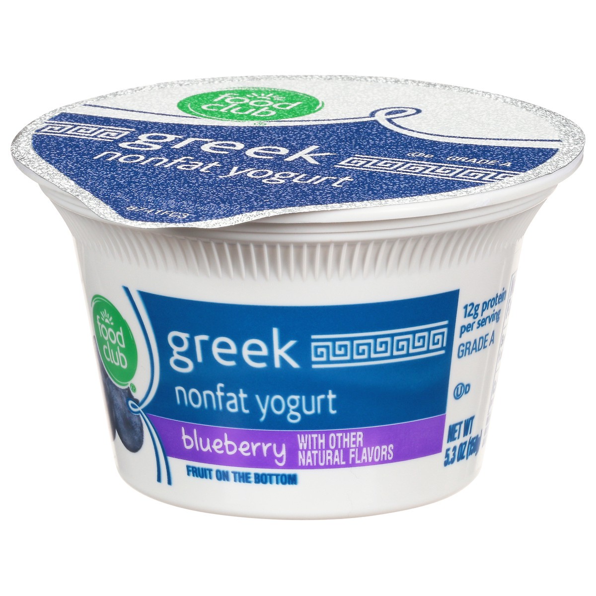 slide 3 of 11, Food Club Blueberry Fruit On The Bottom Greek Nonfat Yogurt, 5.3 oz