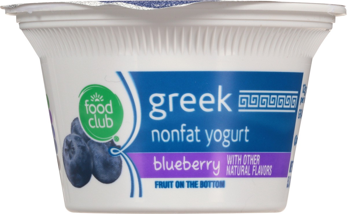 slide 9 of 11, Food Club Blueberry Fruit On The Bottom Greek Nonfat Yogurt, 5.3 oz