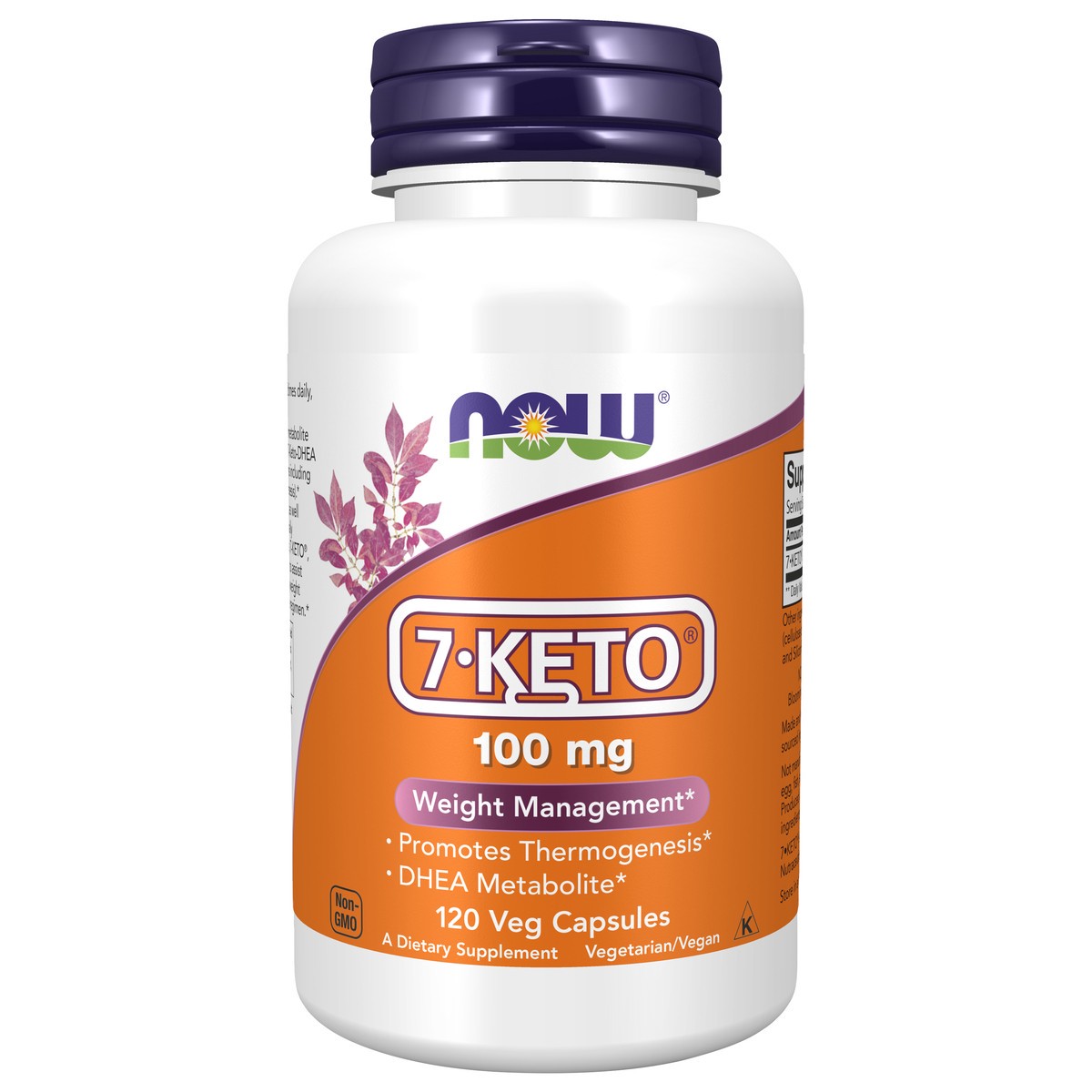 slide 1 of 4, NOW 7-Keto 100 mg - 120 Veg Capsules, 120 ct