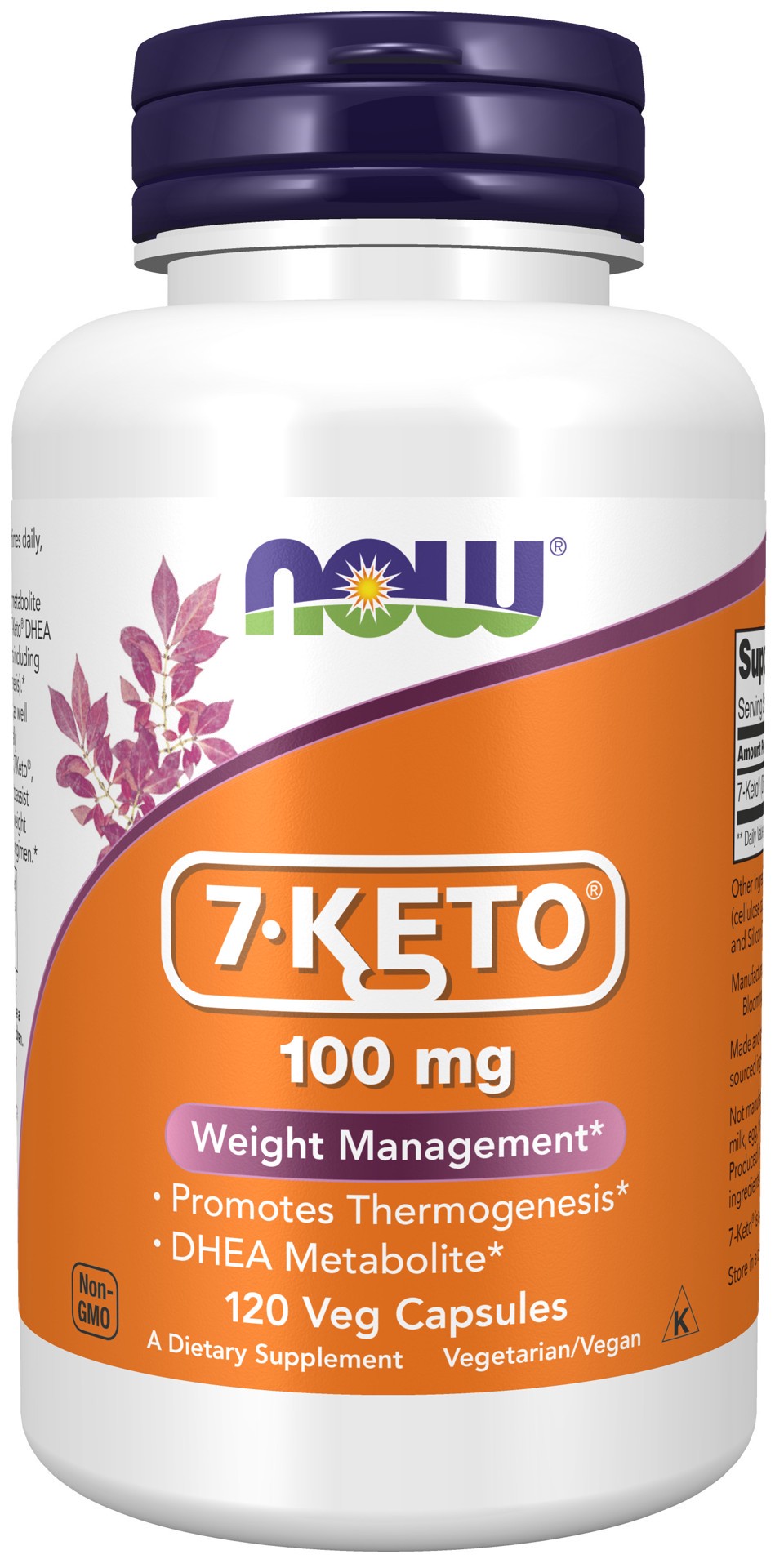 slide 1 of 4, NOW 7-Keto 100 mg - 120 Veg Capsules, 120 ct