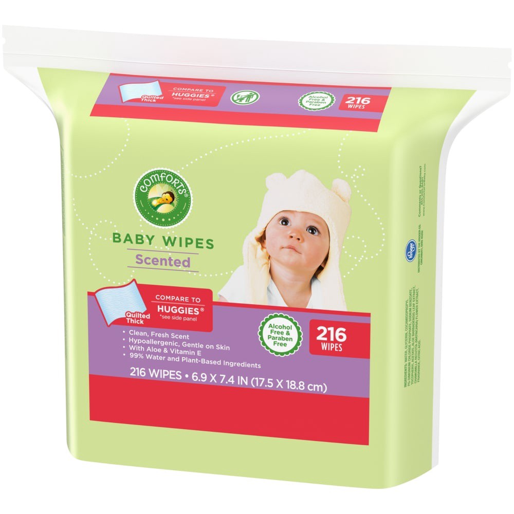 slide 2 of 3, Comforts Clean And Fresh Scent Baby Wipes, 216 ct