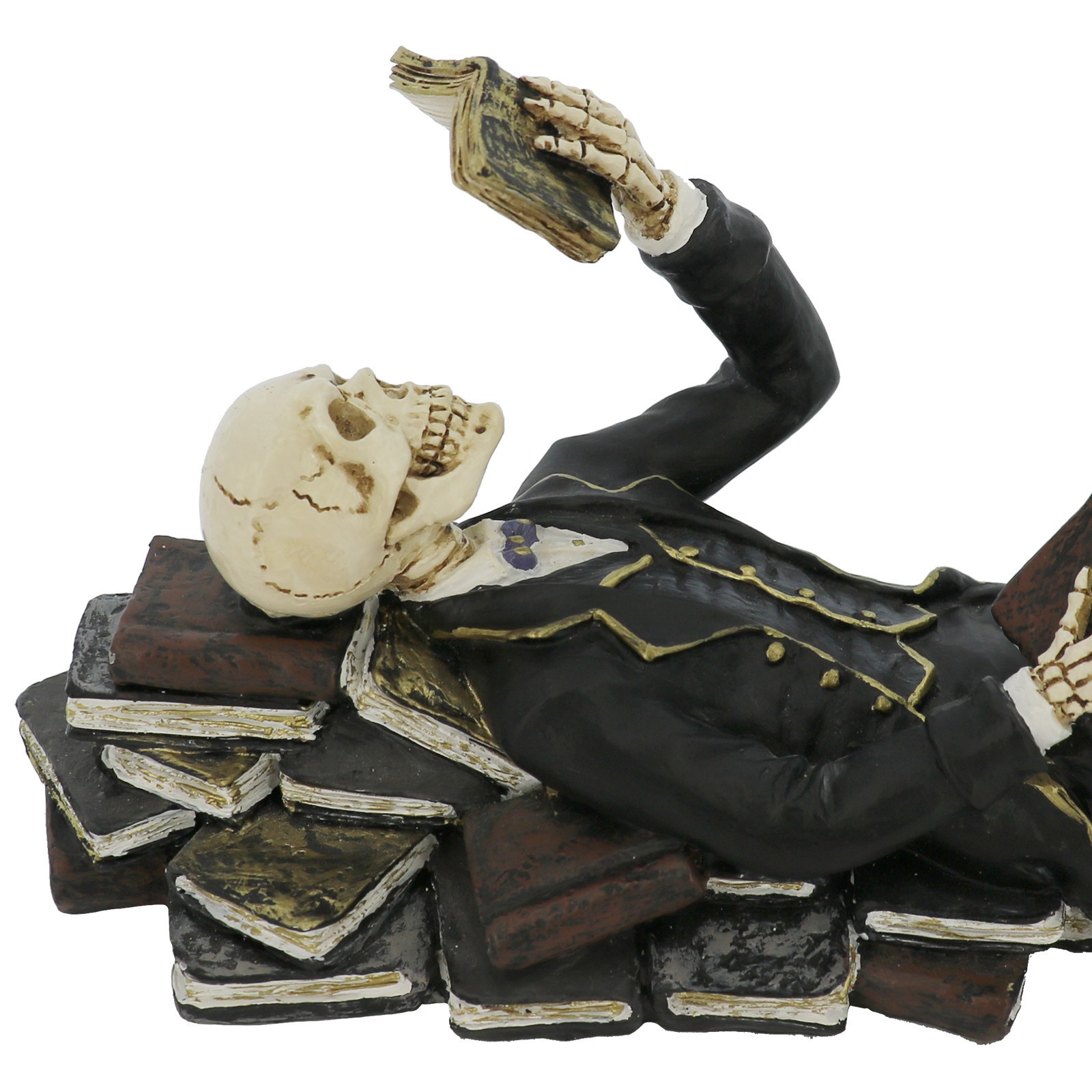 slide 2 of 4, 8" Lying Skeleton With Book Tabletop Decor By Ashland, 8 in