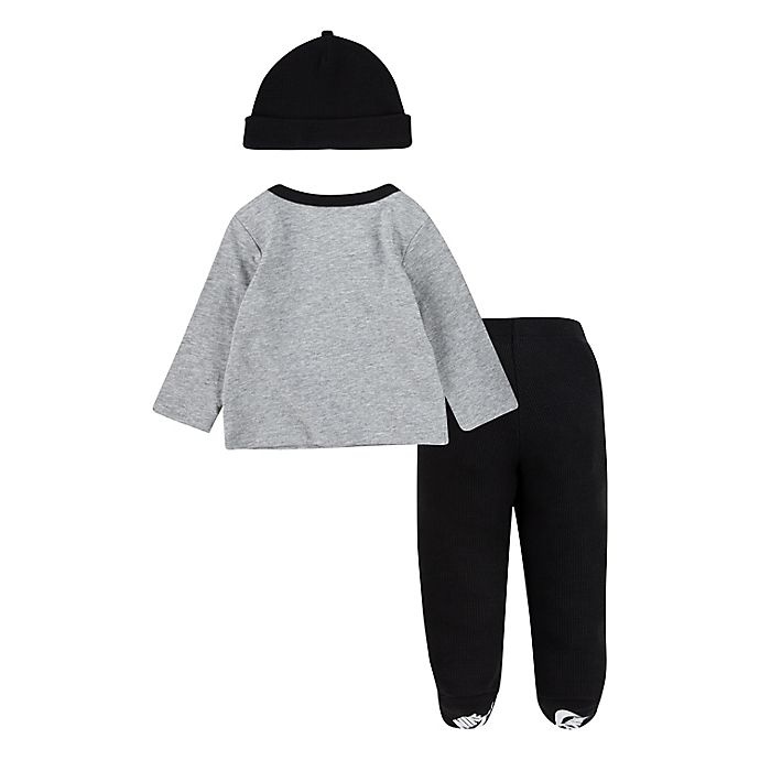 slide 2 of 2, Nike Newborn Shirt, Footed Pant and Hat Set - Grey, 3 ct