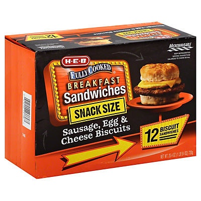 H-E-B Fully Cooked Sausage Egg And Cheese Biscuits 12 Ct | Shipt