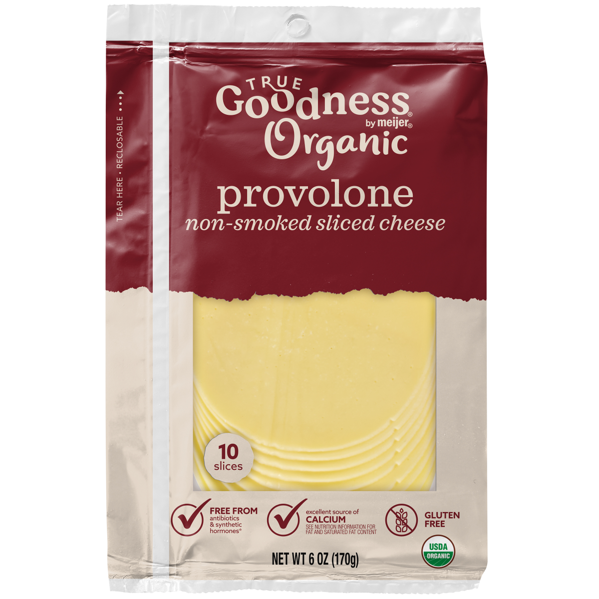 slide 1 of 5, True Goodness Organic Sliced Provolone Cheese, 6 oz