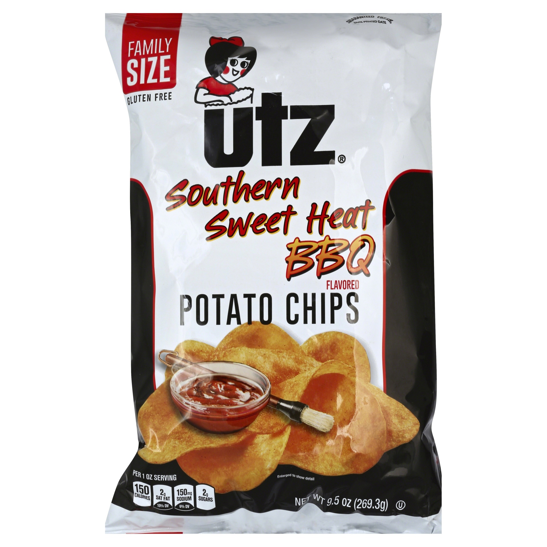 slide 1 of 1, Utz Southern Sweet Heat BBQ Potato Chips, 9.5 oz