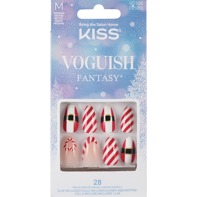 slide 1 of 1, KISS Ks Voguish Fantasy Nails- Jolly Jolly, 1 ct