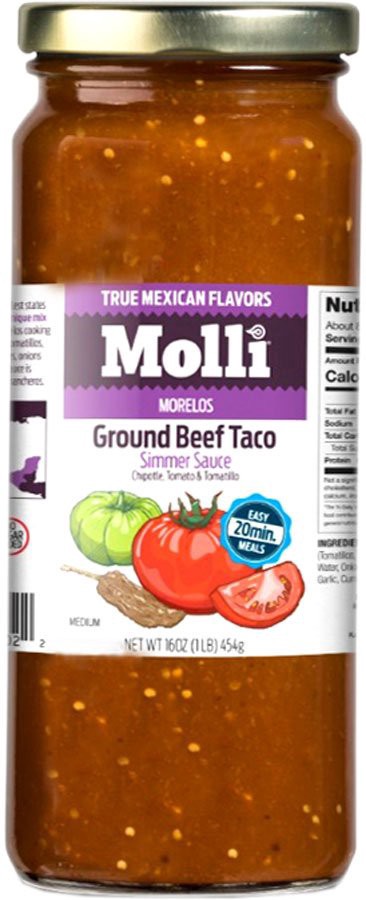 slide 1 of 8, Molli Morelos Cooking Sauce, 16 oz