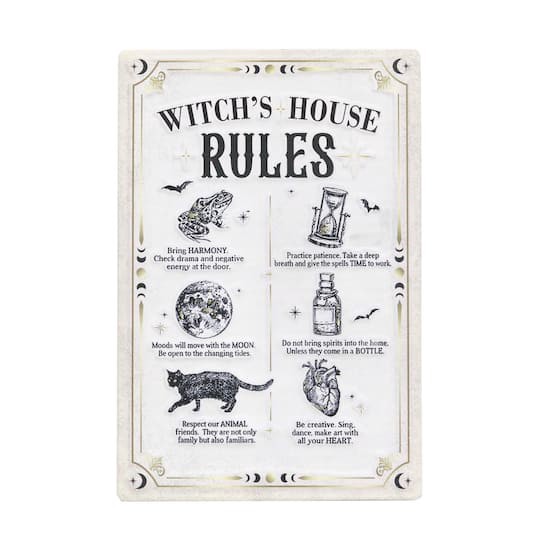 slide 1 of 2, 9.5" X 14" Witch's House Rules Wall Sign By Ashland, 9.5 in x 14 in