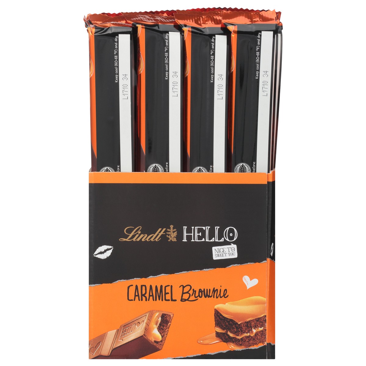 slide 3 of 10, Lindt Hello Caramel Brownie Milk Chocolate 1 ea, 1 ct