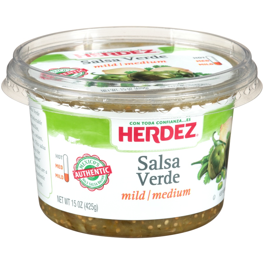 slide 2 of 8, Herdez Mild & Medium Verde Salsa, 15 oz