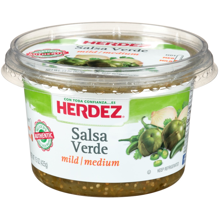 slide 3 of 8, Herdez Mild & Medium Verde Salsa, 15 oz