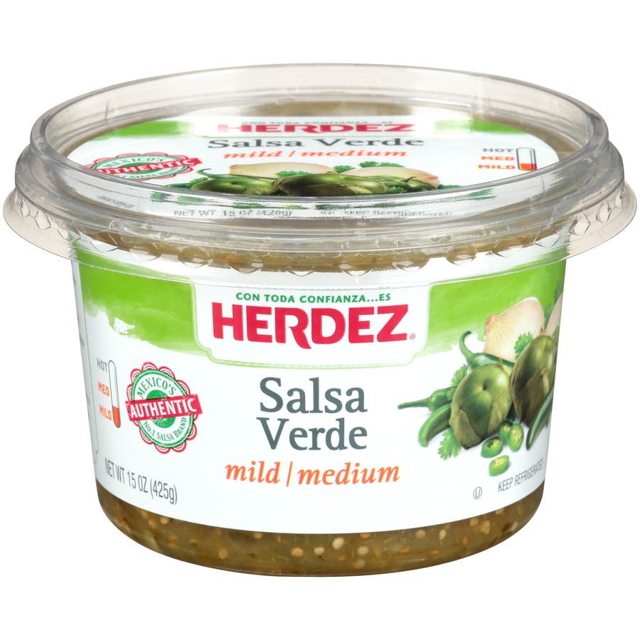 slide 1 of 8, Herdez Mild & Medium Verde Salsa, 15 oz