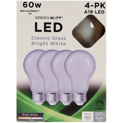 Green Watt A19 60-Watt Frosted LED Light Bulbs - Bright White