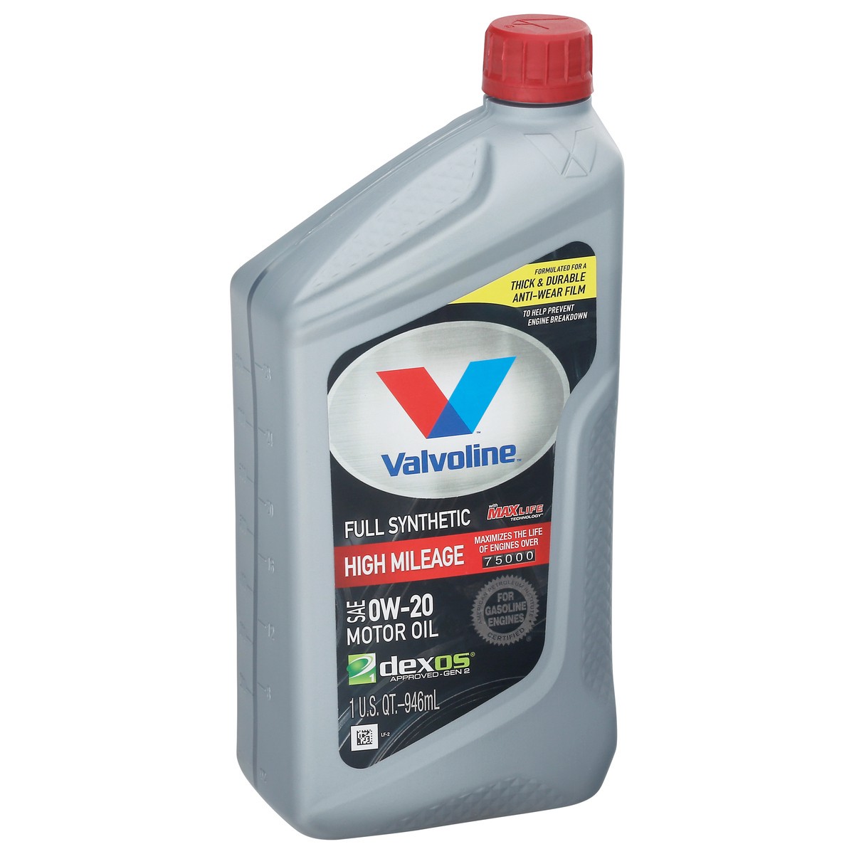 slide 6 of 9, Valvoline Full Synthetic High Mileage with MaxLife Technology SAE 0W-20 Motor Oil 1 QT, 1 ct