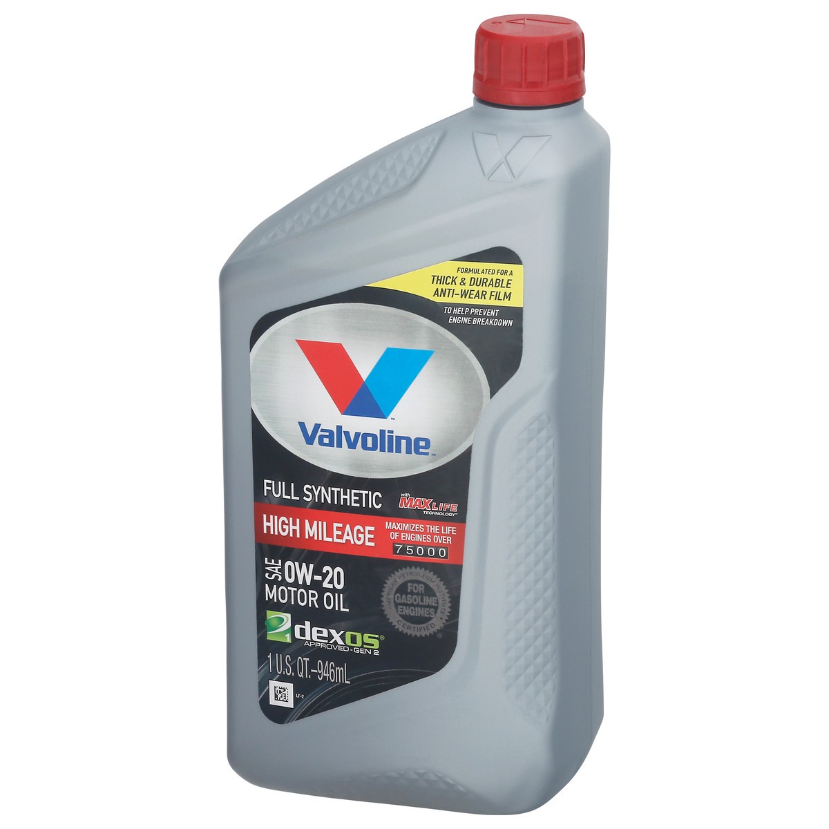 slide 2 of 9, Valvoline Full Synthetic High Mileage with MaxLife Technology SAE 0W-20 Motor Oil 1 QT, 1 ct