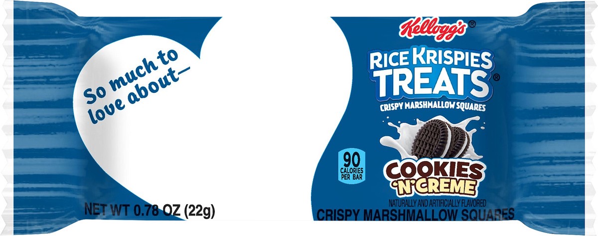 slide 2 of 7, Rice Krispies Treats Kellogg's Rice Krispies Treats Marshmallow Snack Bars, Cookies 'n' Creme, 0.78 oz, 0.77 oz