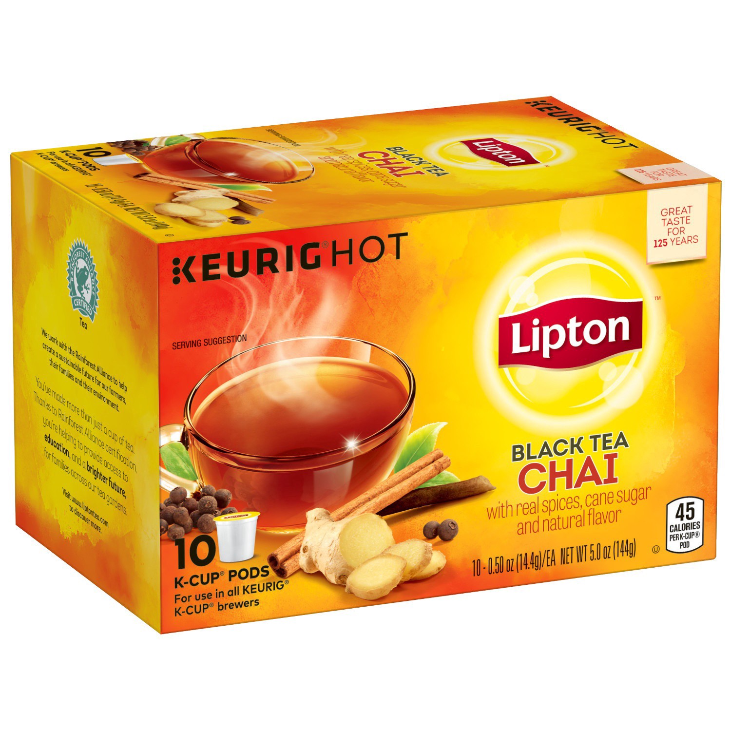 slide 1 of 1, Lipton K-Cup Chai, 10 ct, 10 ct