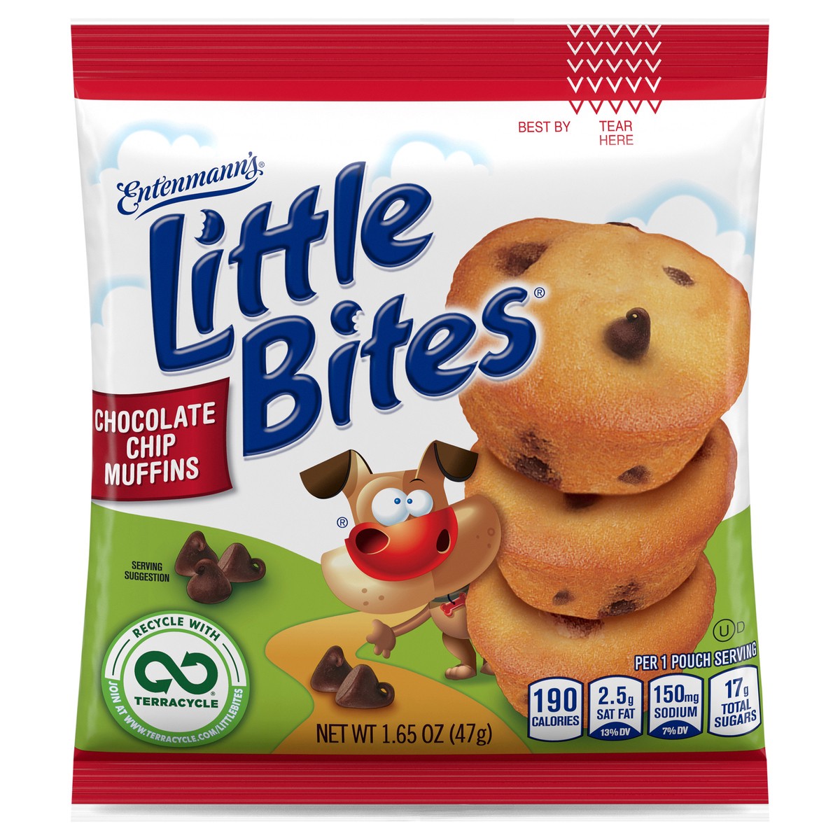 slide 1 of 3, Entenmann's Little Bites Chocolate Chip Mini Muffins, 1.65 oz, 1.65 oz