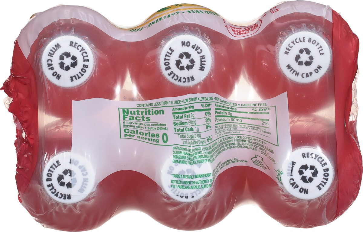 slide 3 of 15, Nature's Twist Sugar Free Caffeine-Free Strawberry Lemonade 6 - 12 fl oz Bottles, 6 ct