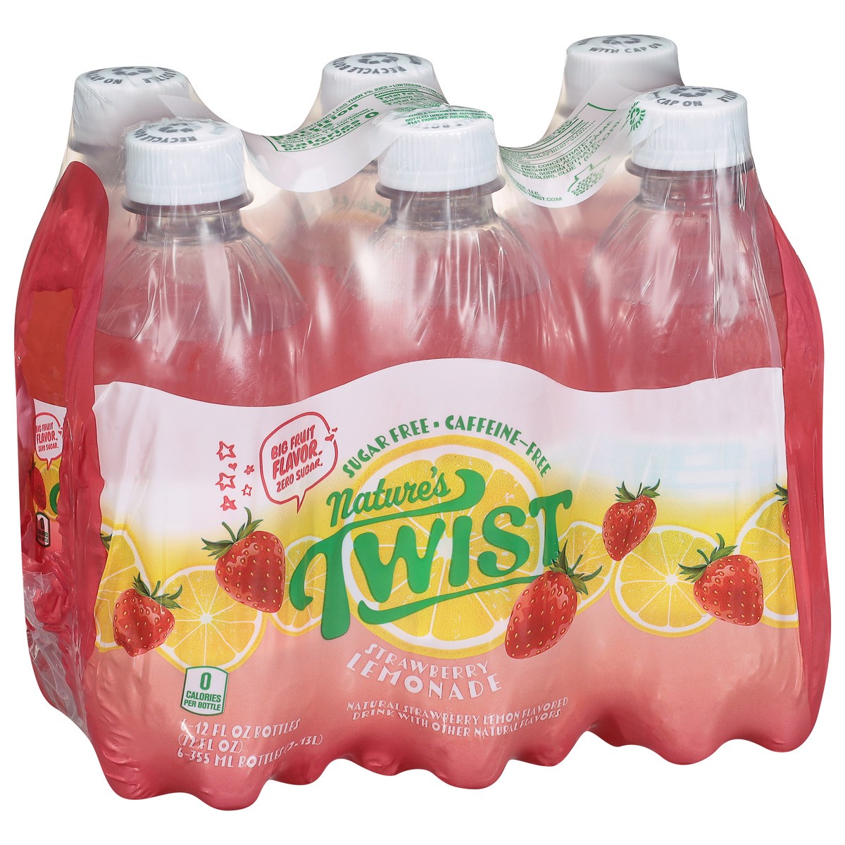 slide 9 of 15, Nature's Twist Sugar Free Caffeine-Free Strawberry Lemonade 6 - 12 fl oz Bottles, 6 ct