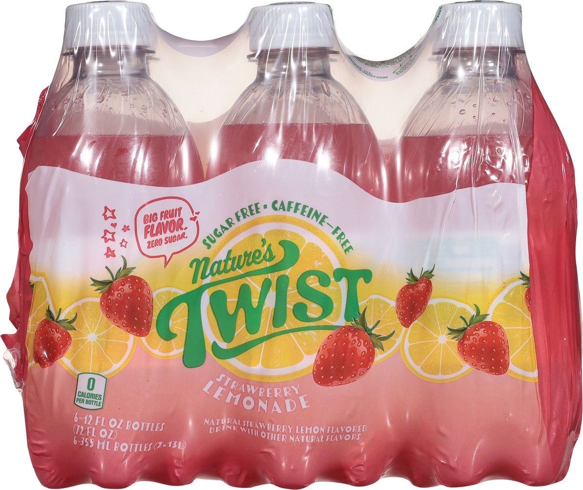 slide 6 of 15, Nature's Twist Sugar Free Caffeine-Free Strawberry Lemonade 6 - 12 fl oz Bottles, 6 ct
