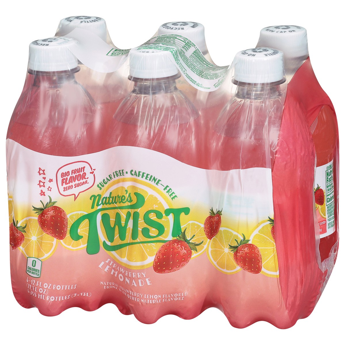 slide 8 of 15, Nature's Twist Sugar Free Caffeine-Free Strawberry Lemonade 6 - 12 fl oz Bottles, 6 ct