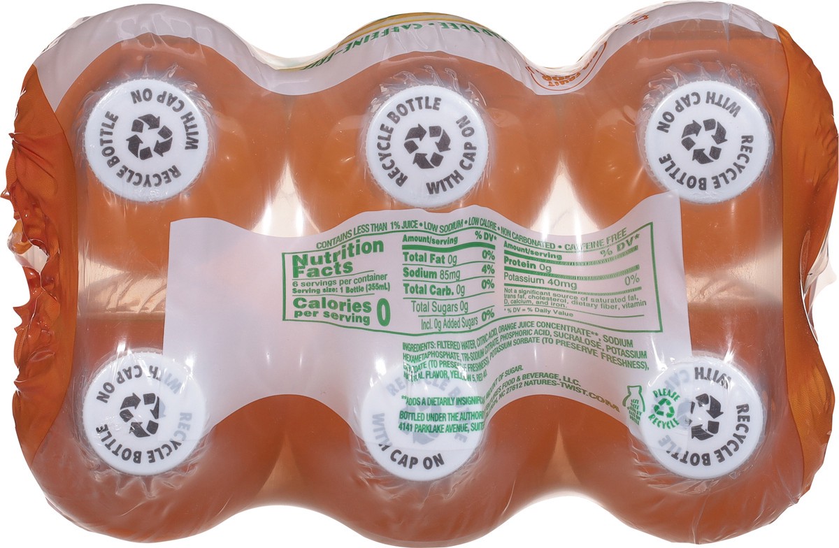 slide 9 of 14, Nature's Twist Sugar Free Caffeine-Free Original Orangeade 6 - 12 fl oz Bottles, 6 ct