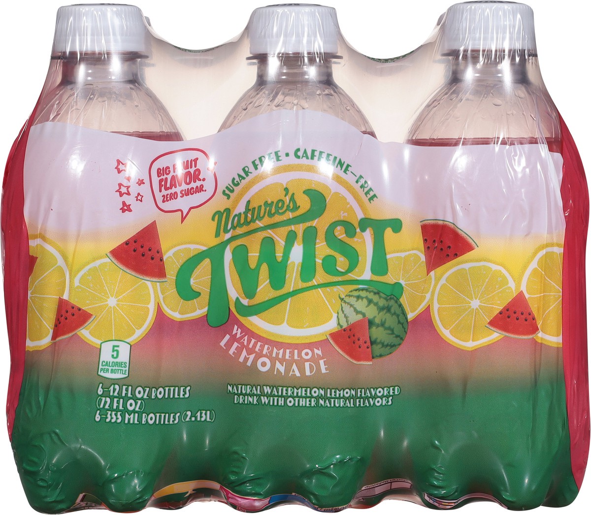 slide 13 of 14, Nature's Twist Sugar Free Caffeine-Free Watermelon Lemonade 6 - 12 fl oz Bottles, 6 ct