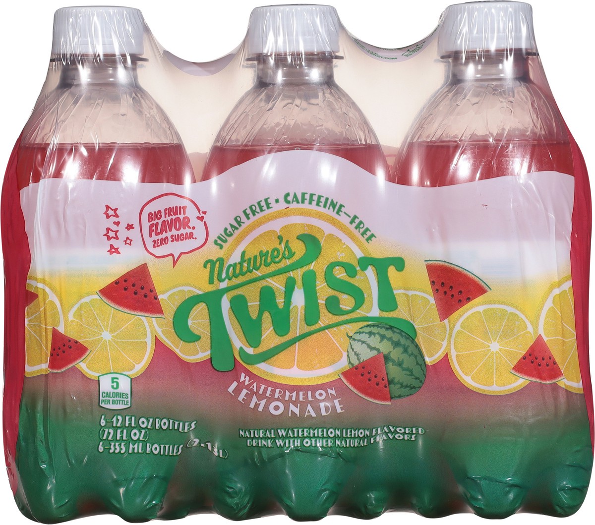 slide 12 of 14, Nature's Twist Sugar Free Caffeine-Free Watermelon Lemonade 6 - 12 fl oz Bottles, 6 ct