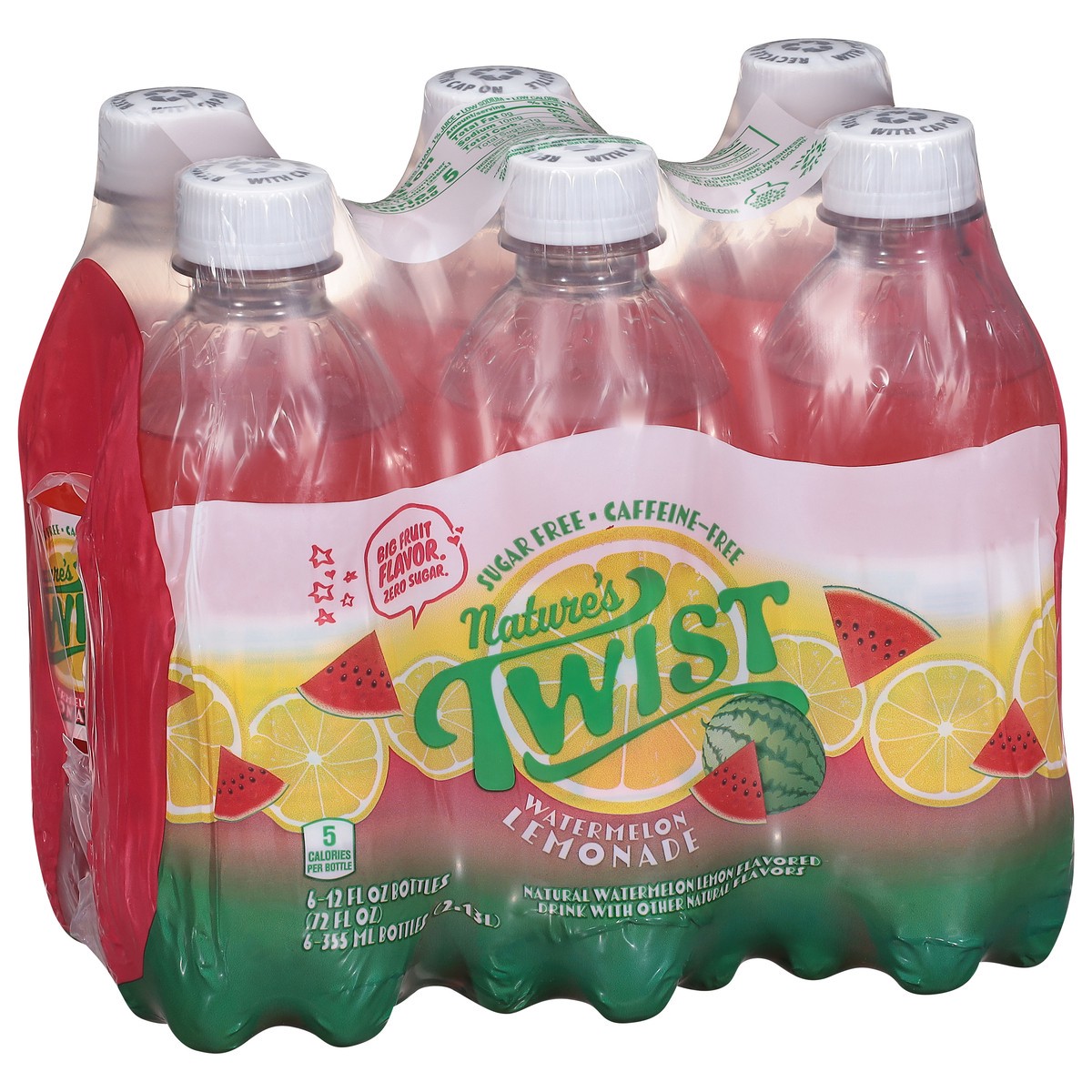 slide 3 of 14, Nature's Twist Sugar Free Caffeine-Free Watermelon Lemonade 6 - 12 fl oz Bottles, 6 ct