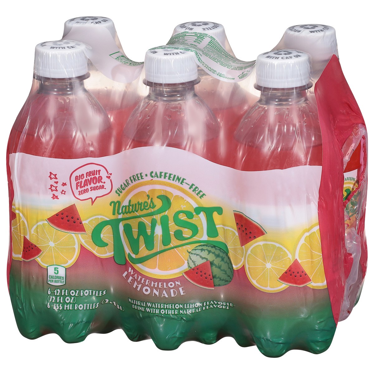 slide 4 of 14, Nature's Twist Sugar Free Caffeine-Free Watermelon Lemonade 6 - 12 fl oz Bottles, 6 ct