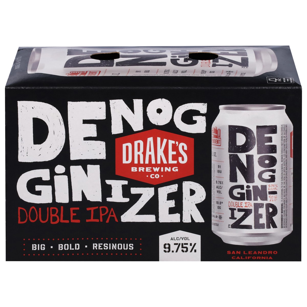 slide 1 of 12, Drake's Brewing Co. Double IPA Denog Ginizer Beer 6 - 12 fl oz Cans, 6 ct