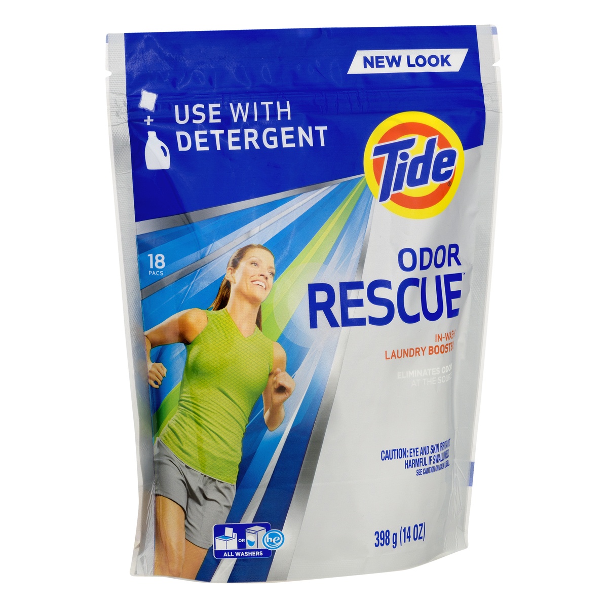 slide 2 of 9, Tide Odor Rescue 18 Loads With Febreze Odor Defense In-Wash Laundry Booster Pacs, 14 oz