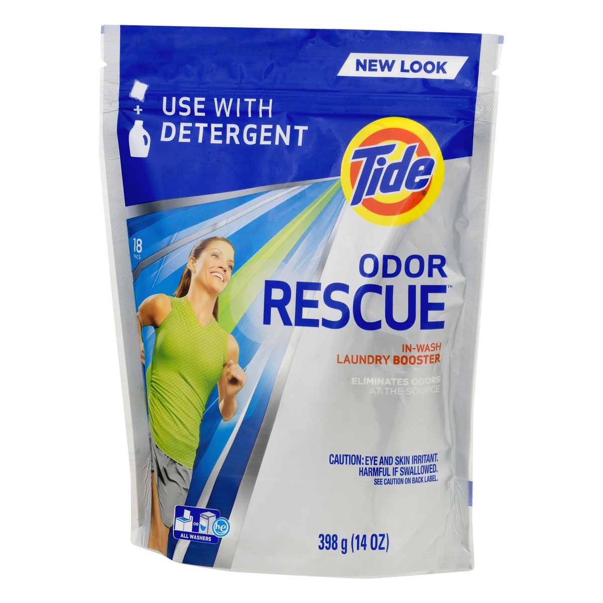 slide 3 of 9, Tide Odor Rescue 18 Loads With Febreze Odor Defense In-Wash Laundry Booster Pacs, 14 oz