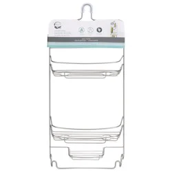 Zenna Home Shower Caddy with Towel Bar, Satin Nickel