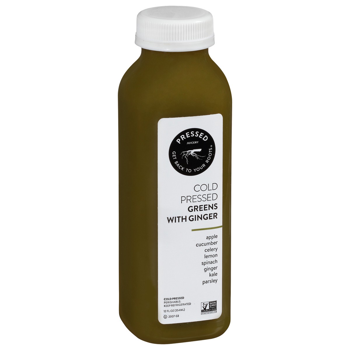 slide 10 of 10, Pressed Juicery Cold Pressed Greens with Ginger Juice 12 fl oz, 