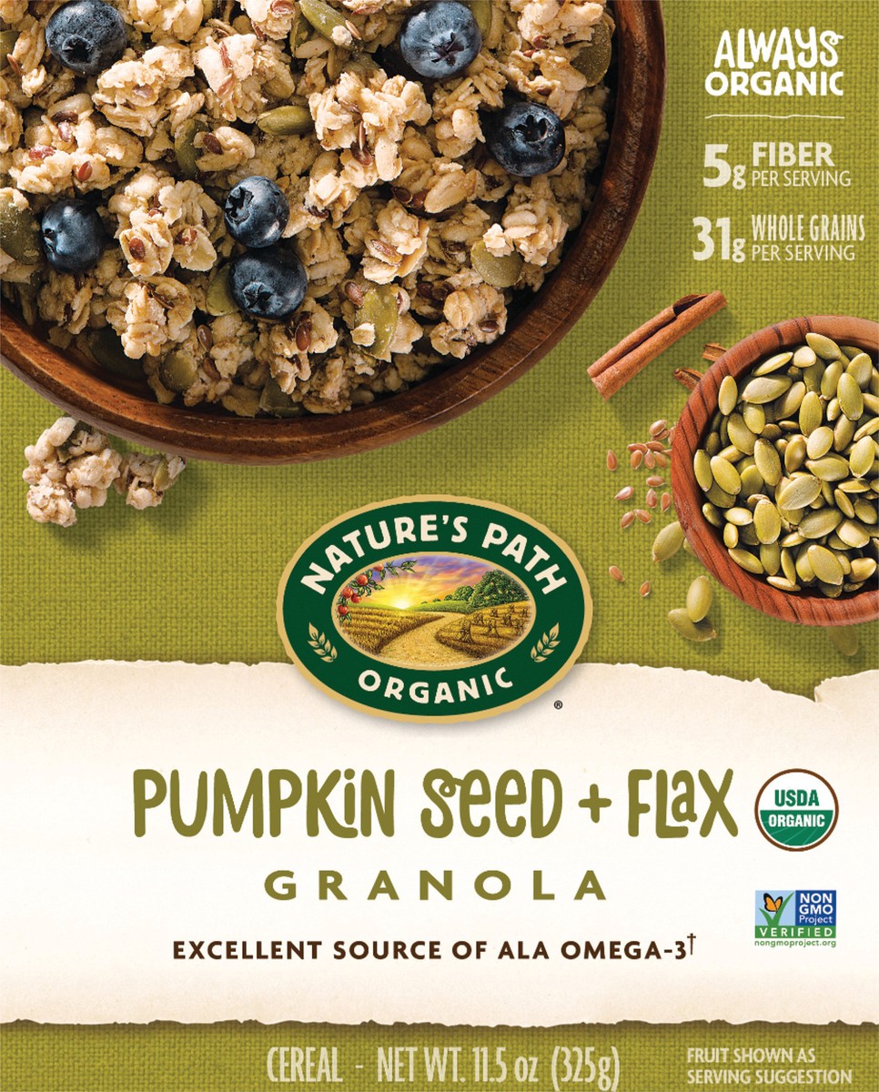 slide 3 of 3, Nature's Path Organic Pumpkin Seed Plus Flax Granola 11oz Box, 11.5 oz