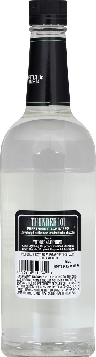 slide 4 of 6, Thunder 101 Schnapps, Peppermint, 750 ml