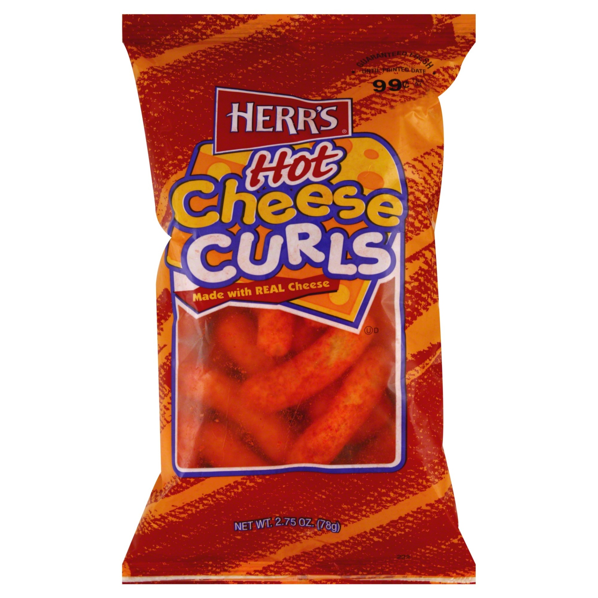 slide 1 of 1, Herr's Hot Cheese Curls, 2.75 oz