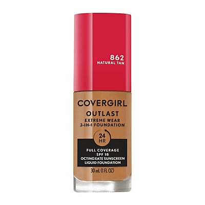 slide 1 of 1, Covergirl Outlast Extreme Wear FoundationNatural Tan, 1 oz