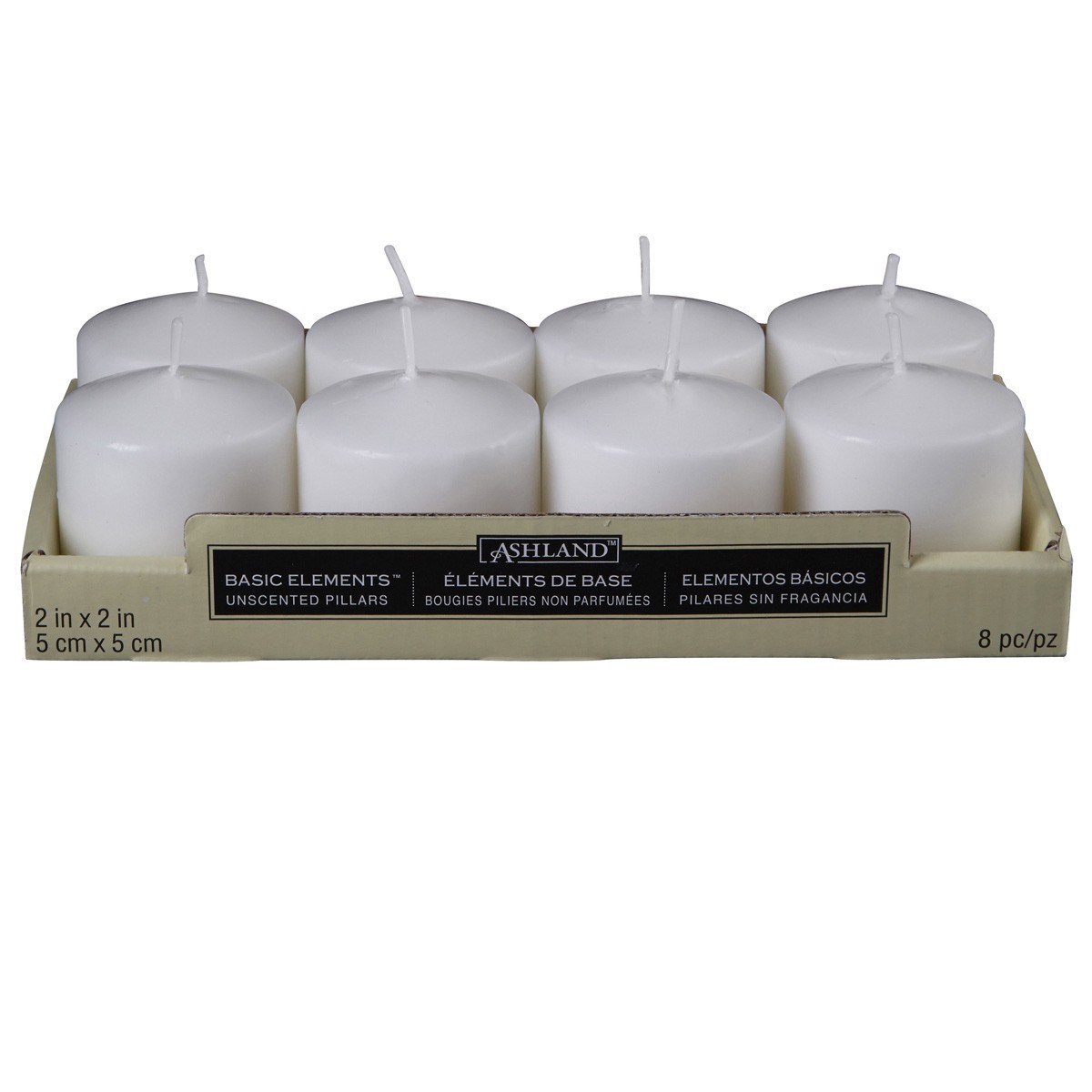 slide 4 of 4, 2" White Pillar Candles, 8ct. By Ashland, 8 ct