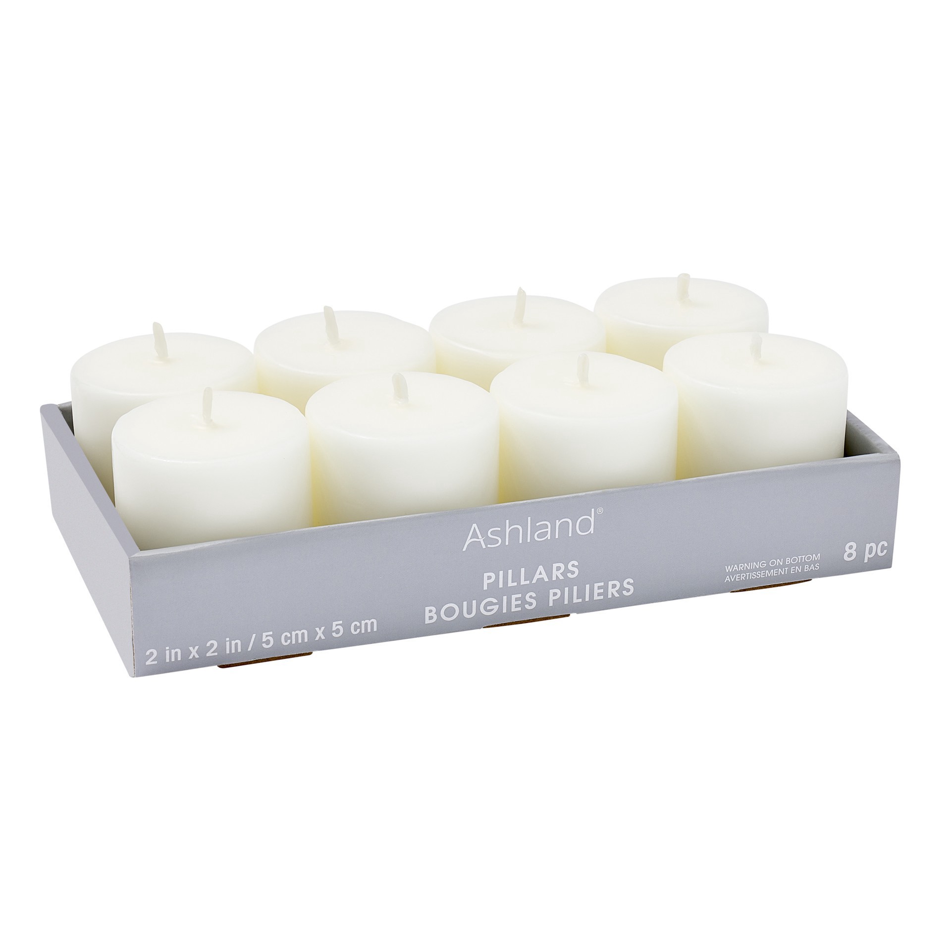 slide 2 of 4, 2" White Pillar Candles, 8ct. By Ashland, 8 ct