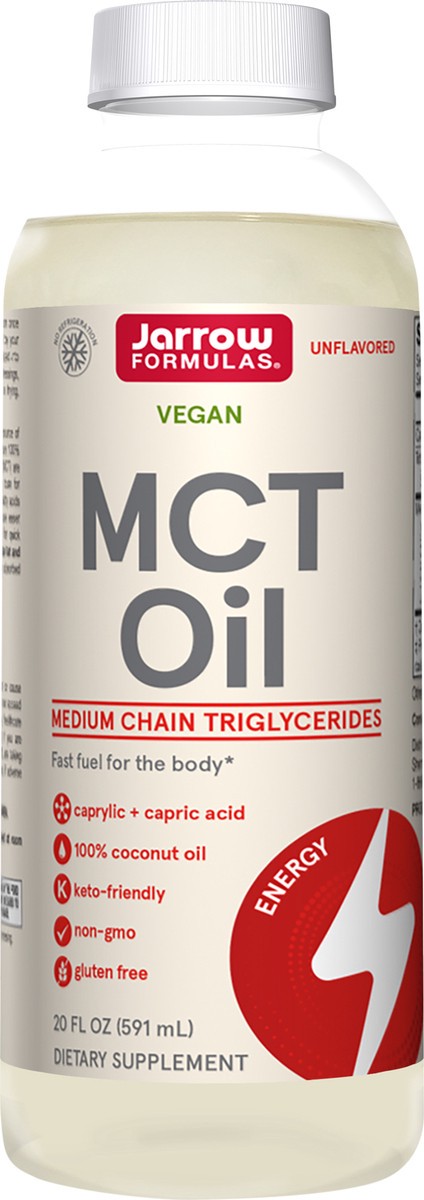 slide 2 of 4, Jarrow Formulas MCT Oil - 20 fl oz - Fast Fuel for Brain & Muscles - Caprylic (C8) + Capric Acid (C10) - Ketogenic Diet Friendly - Dietary Supplement - Unflavored , 20 fl oz