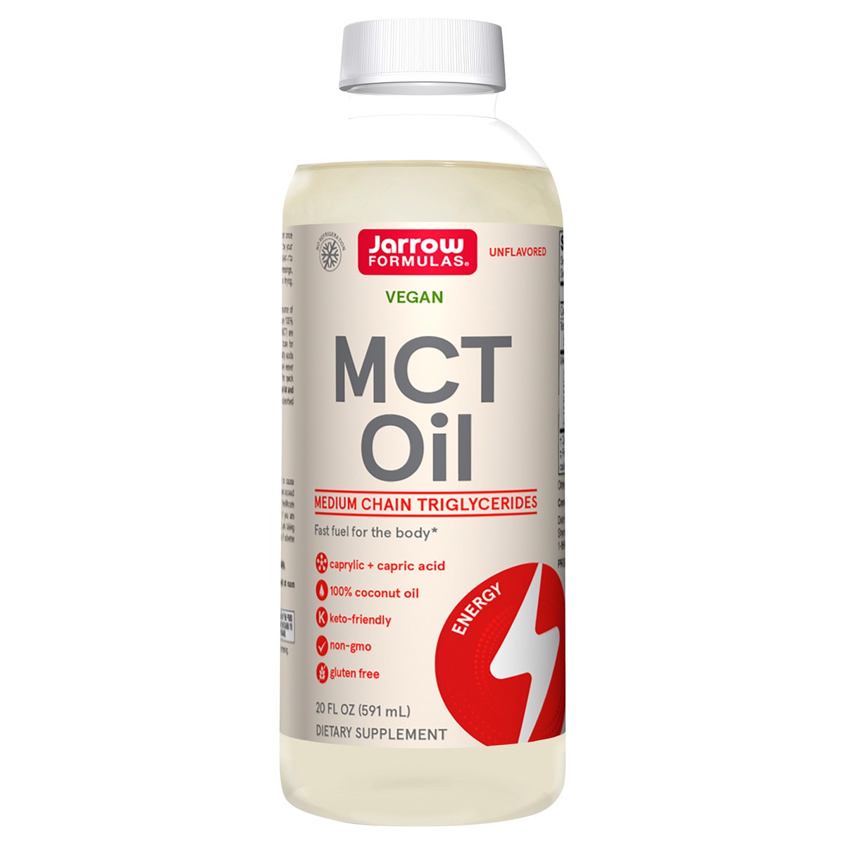 slide 1 of 4, Jarrow Formulas MCT Oil - 20 fl oz - Fast Fuel for Brain & Muscles - Caprylic (C8) + Capric Acid (C10) - Ketogenic Diet Friendly - Dietary Supplement - Unflavored , 20 fl oz