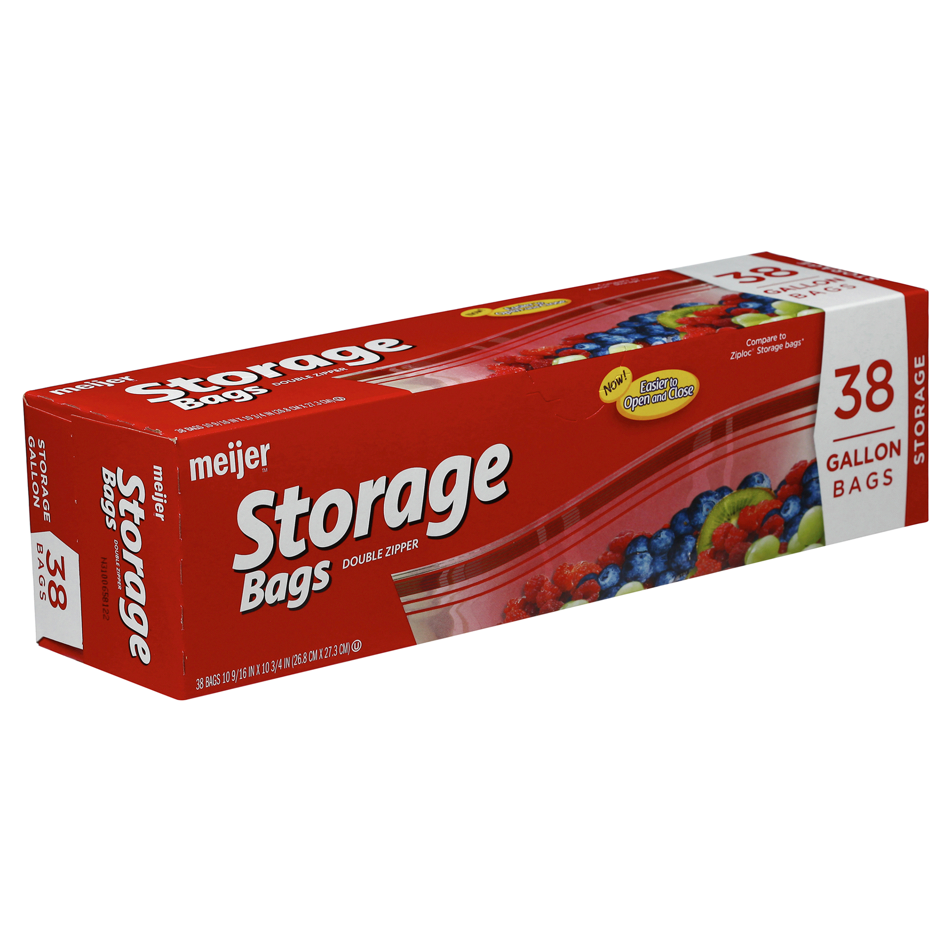 slide 5 of 17, Meijer Double Zipper Storage Bags, Gallon, 38 ct